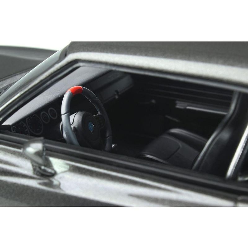 1968 Dodge Super Charger Hellephant Dark Gray Metallic with Black Tail Stripes 1/18 Model Car by GT Spirit