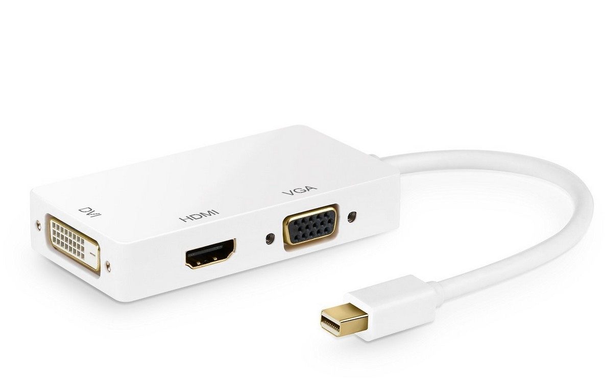 DM-HI17 3-in-1 Mini DisplayPort (Mini DP) Thunderbolt to HDMI / VGA / DVI Adapter Cable Converter Full HD 1080p for Apple Mac Book MacBook Pro MacBook Air Mac mini