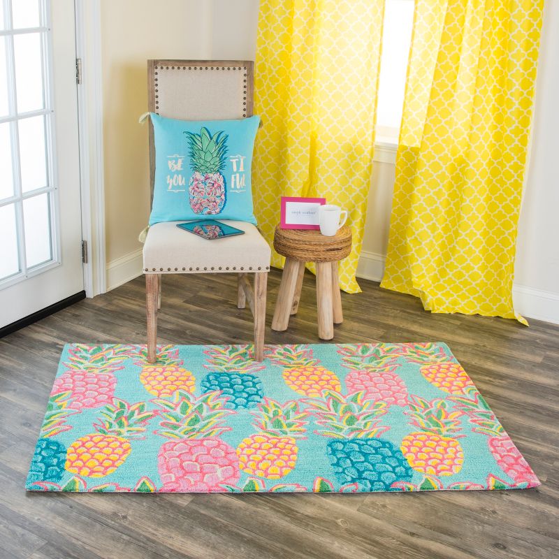 2'6"X4' Tufted Fruit Accent Rug Blue - Rizzy Home