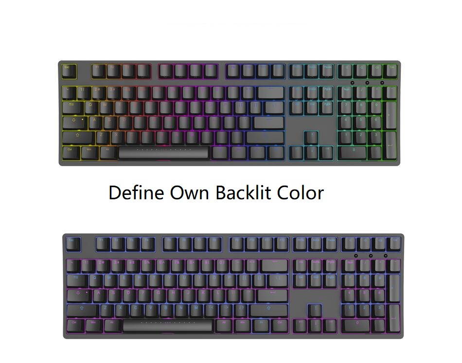 iKBC  F87-RGB Cool Exterior TKL USB Wired RGB N-key Rollover Mechanical Keyboard  For Office And Game, Cherry MX  Silver - Black