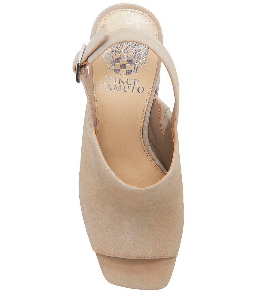 Vince Camuto Sovetta Suede Square Toe Platform Slingback Sandals