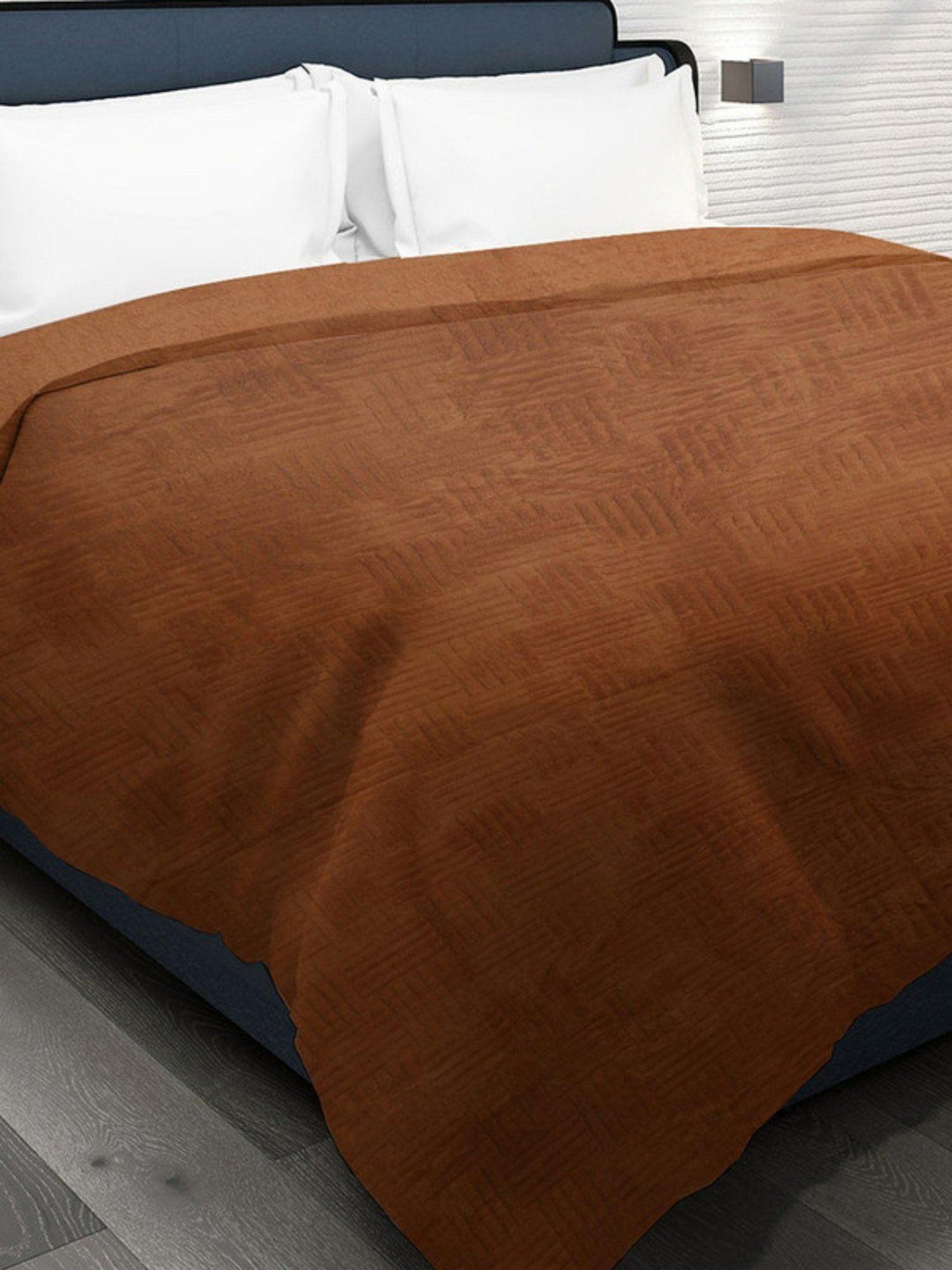 Dhrohar Brown Polyester 300 GSM Double Bed Blanket