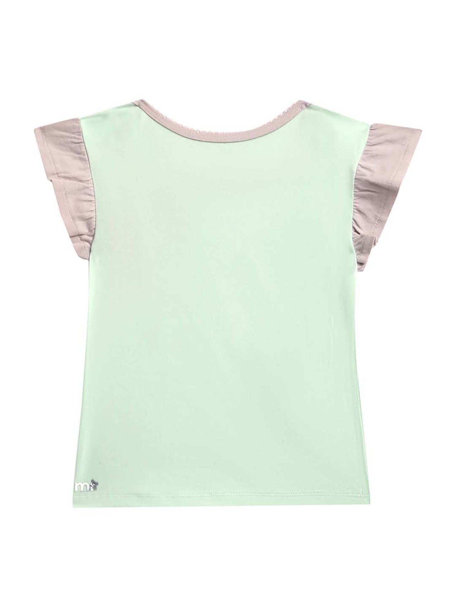 MiArcus Kids Green & Grey Cotton Printed Top