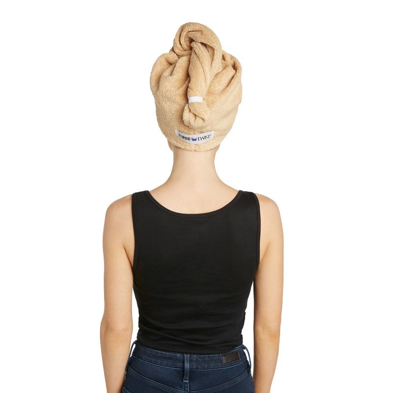 Turbie Twist Cream Microfiber Hair Towel and Leopard Shower cap