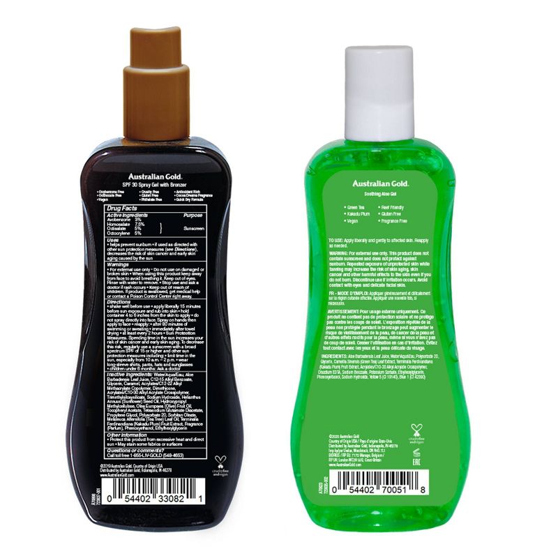 Australian Gold Soothing Aloe Sunscreen Spray Gel - SPF 30