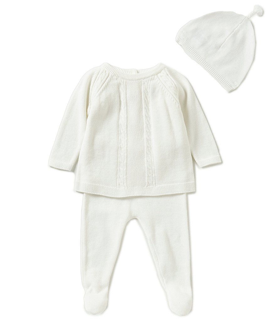 Angel Dear Baby Boys Newborn Long-Sleeve Sweater, Footed Pants, & Hat 3-Piece Layette Set