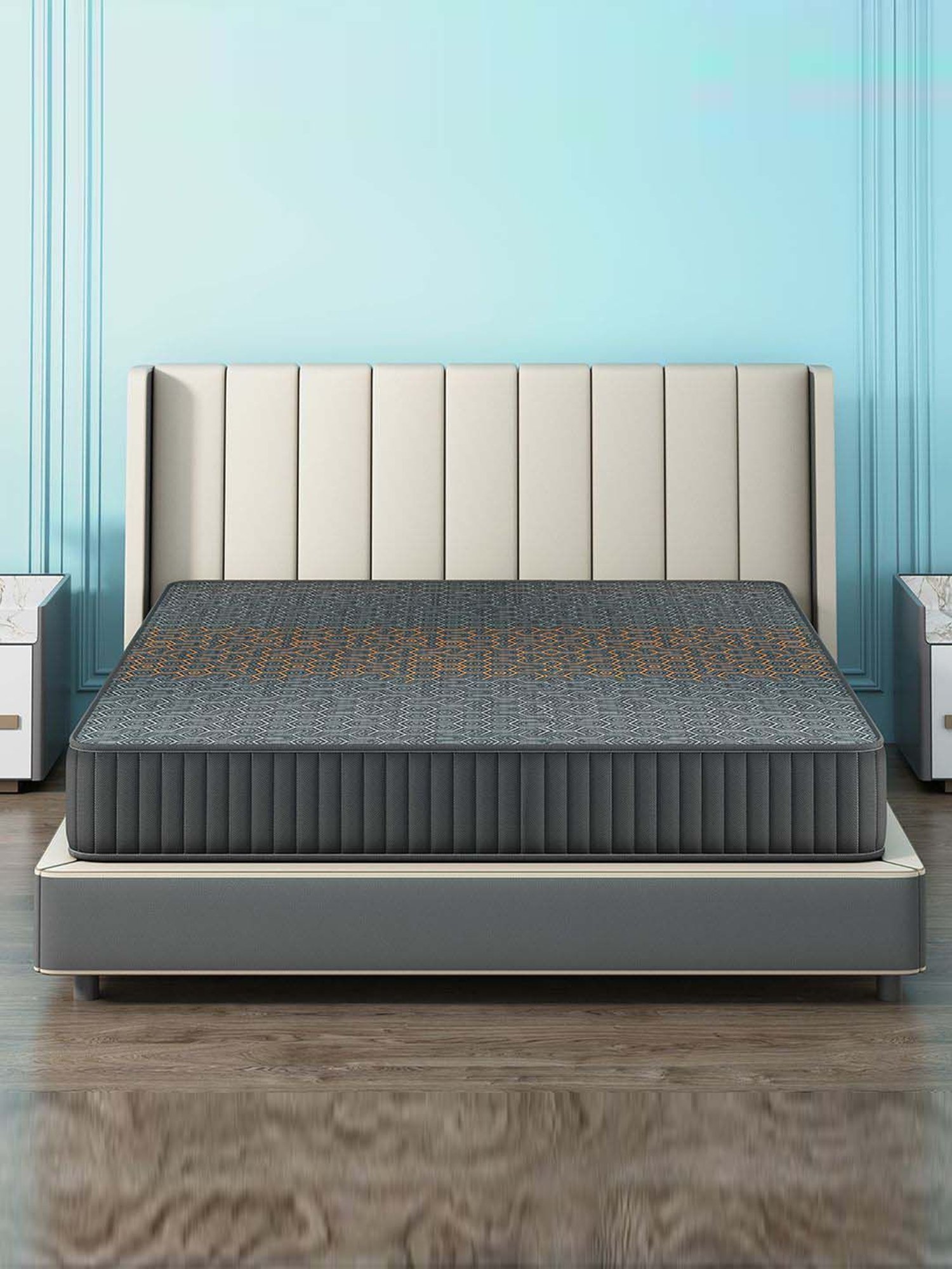 Sleepyhead Technic Hybrid Grey Foam 3 Zone 6D Hexagon Grid Mattress With 3 Zone Pocket Spring