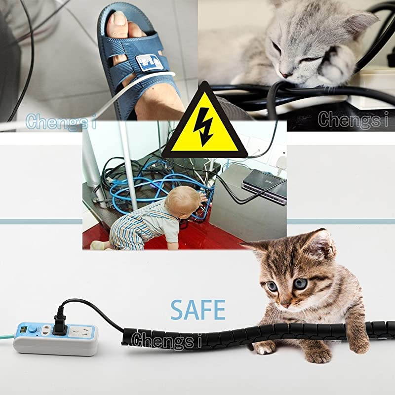 Cable Organizer Coiled Tube Sleeve Cable Cable Management Sleeve Silver Length59inches Diameter11inches