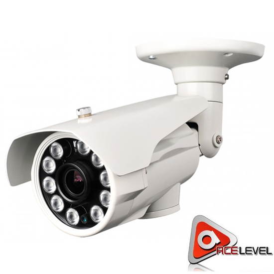 Acelevel 2.4MP HD TVI Bullet Camera with 2.8mm Vari-Focal Lens and 10 Super IR LEDs (White Color)