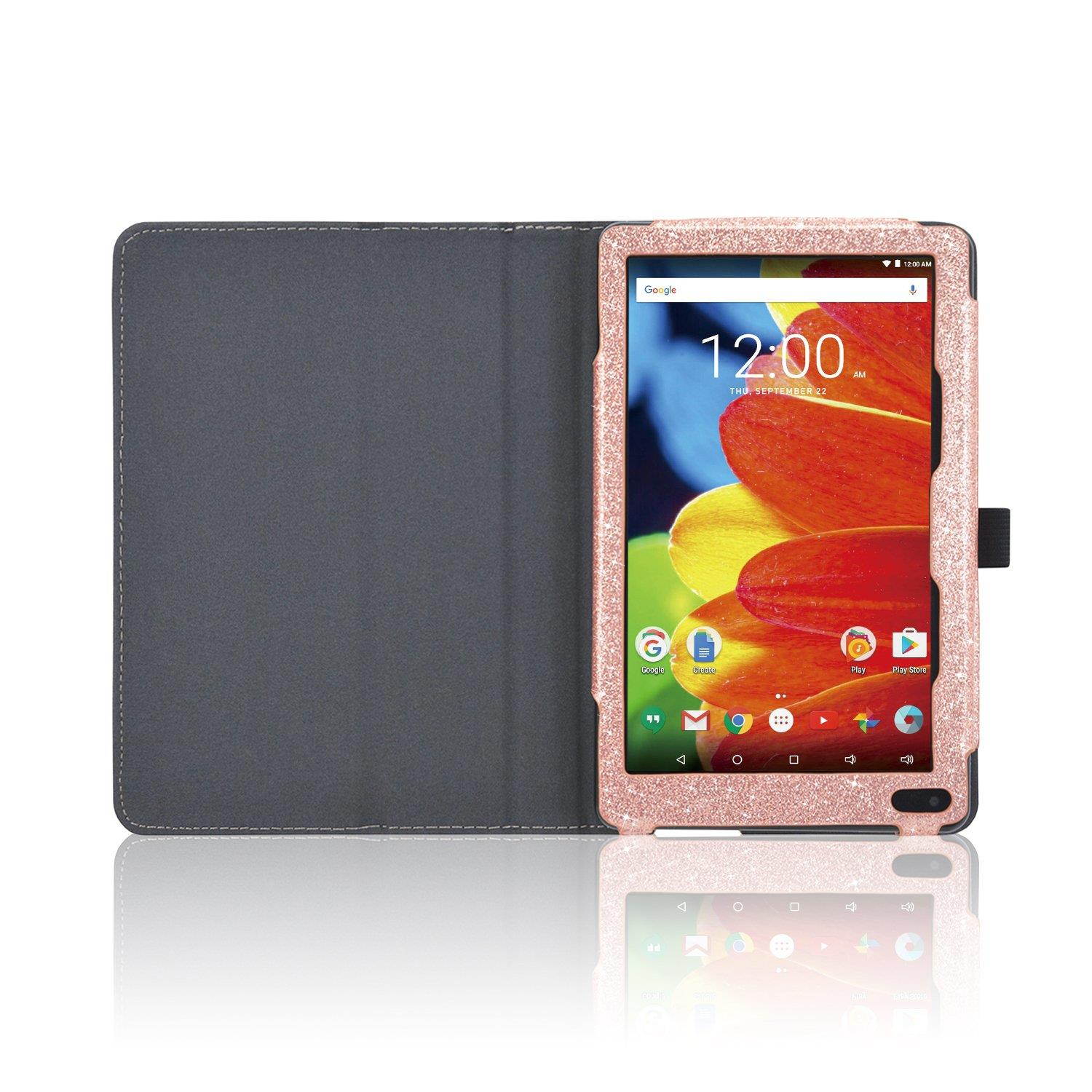 ACdream RCA Voyager 7 Case, Folio Premium PU Leather Cover Case for RCA Voyager 7" 16GB/8 GB Tablet Android 6.0 (Marshmallow), Rose Gold Star Star of Paris