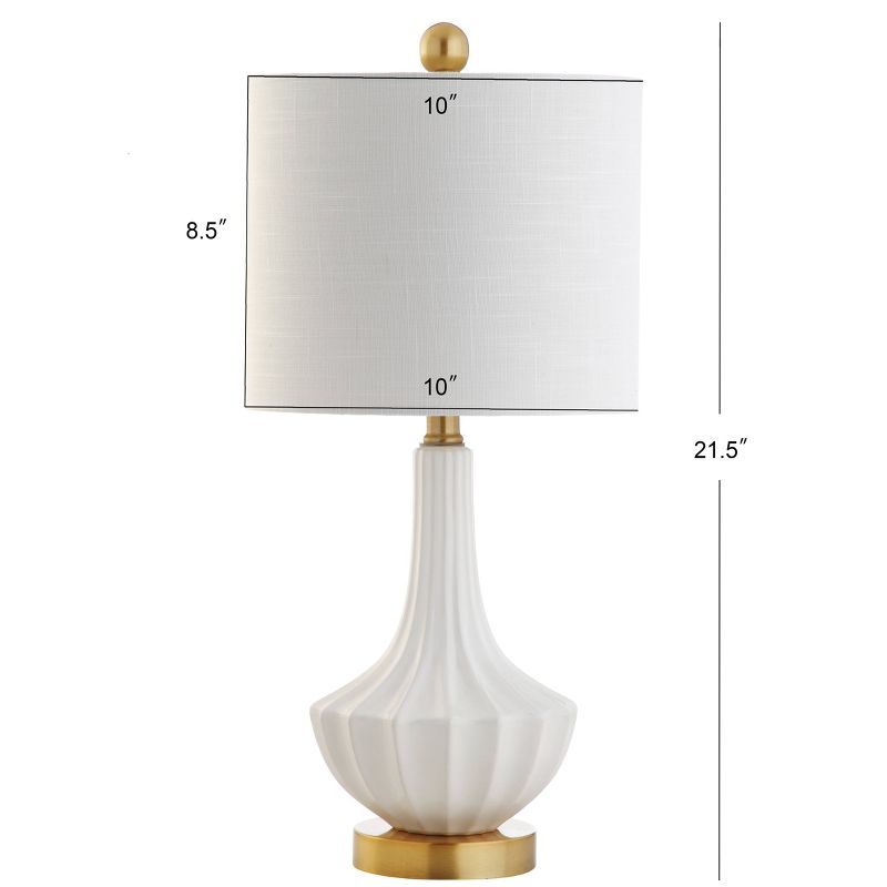 21.5" Ceramic Parker Mini Table Lamp (Includes LED Light Bulb) White - JONATHAN Y