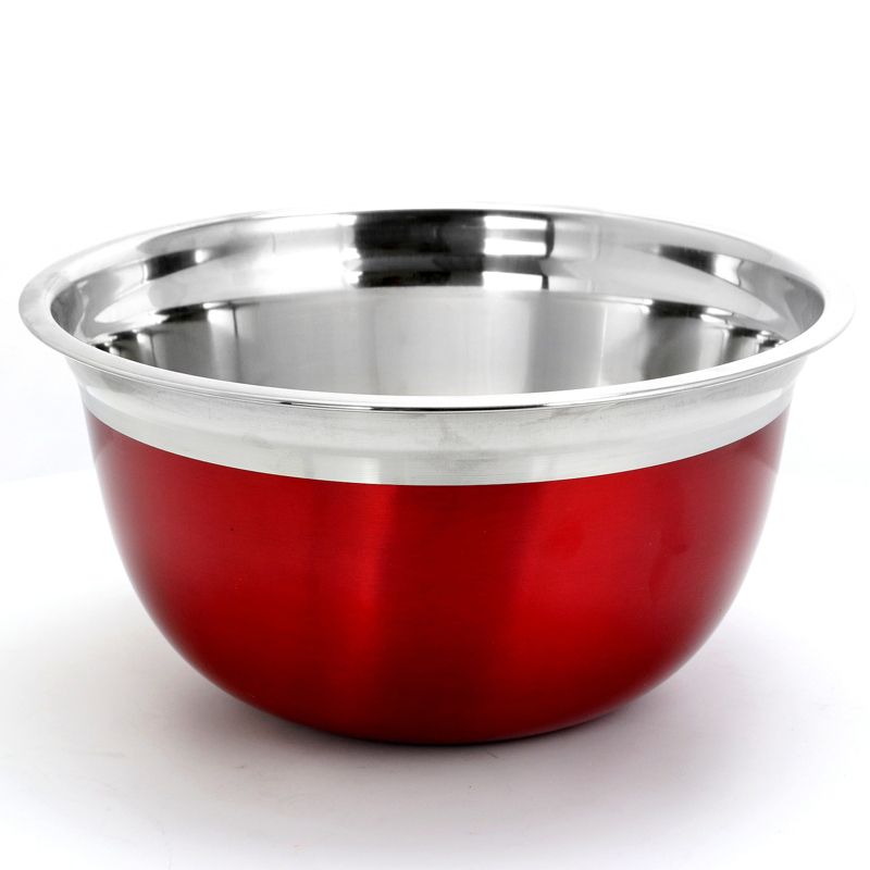 Oster Rosamond 3 Piece Stainless Steel Round Mixing Bowls in Red