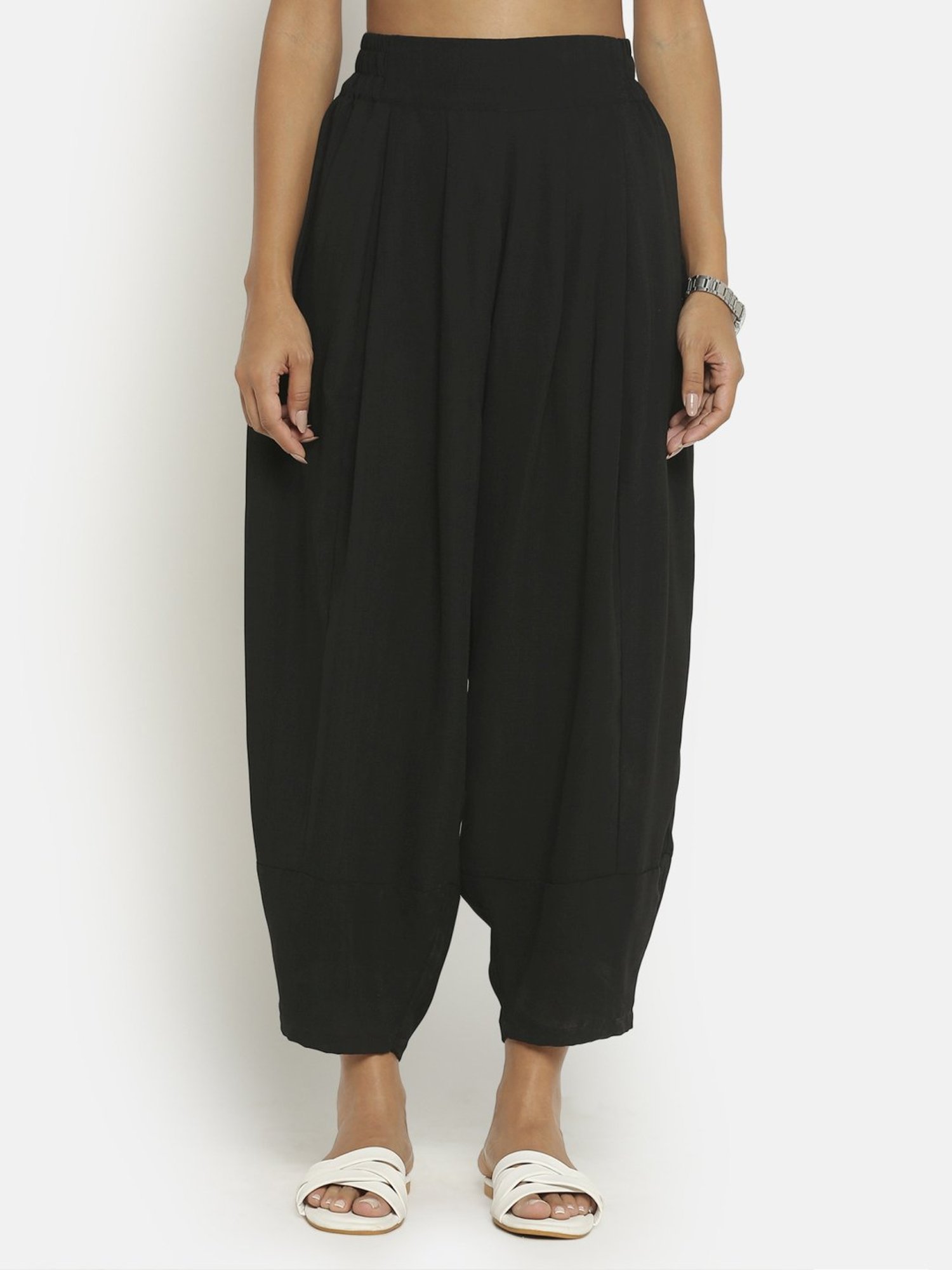 Office & You Black Mid Rise Harem Pants
