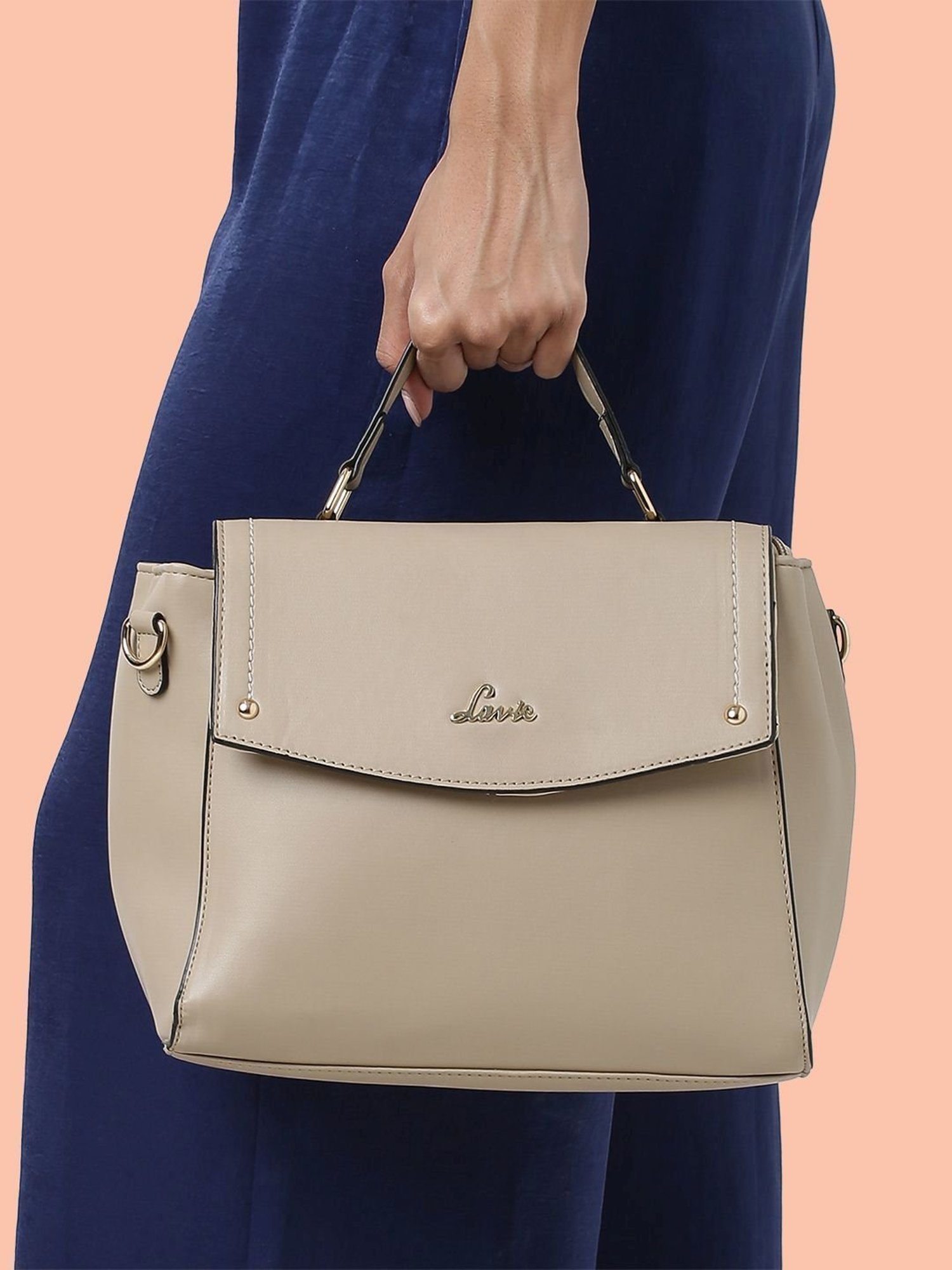 Lavie Pink Textured Medium Handbag