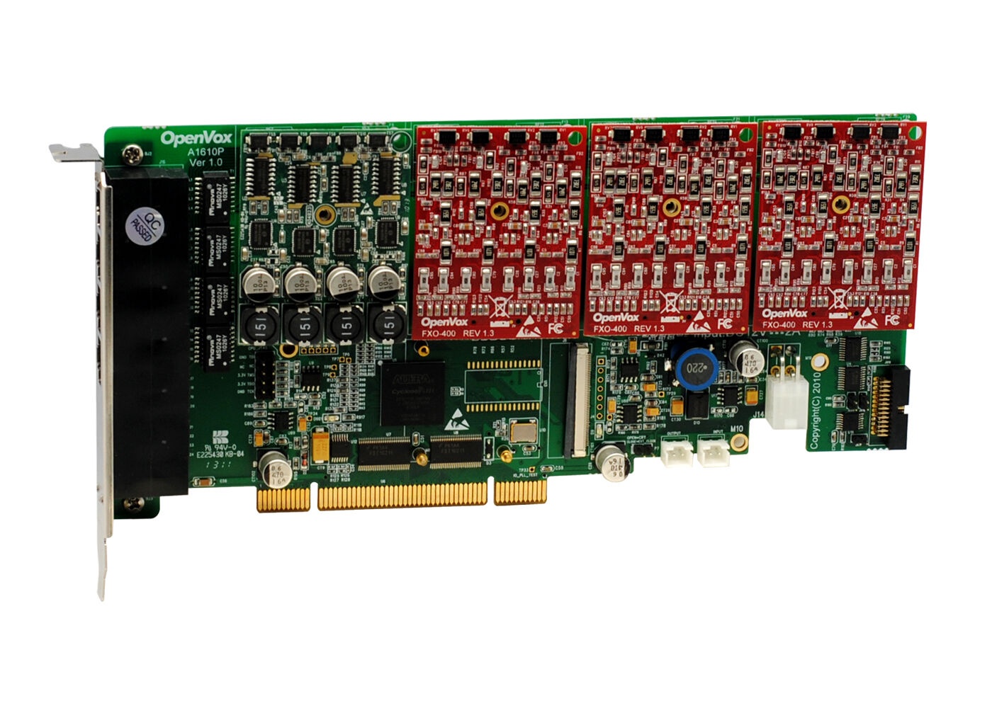 OpenVox A1610P13 16 Port Analog PCI card base board + 1 FXS + 3 FXO