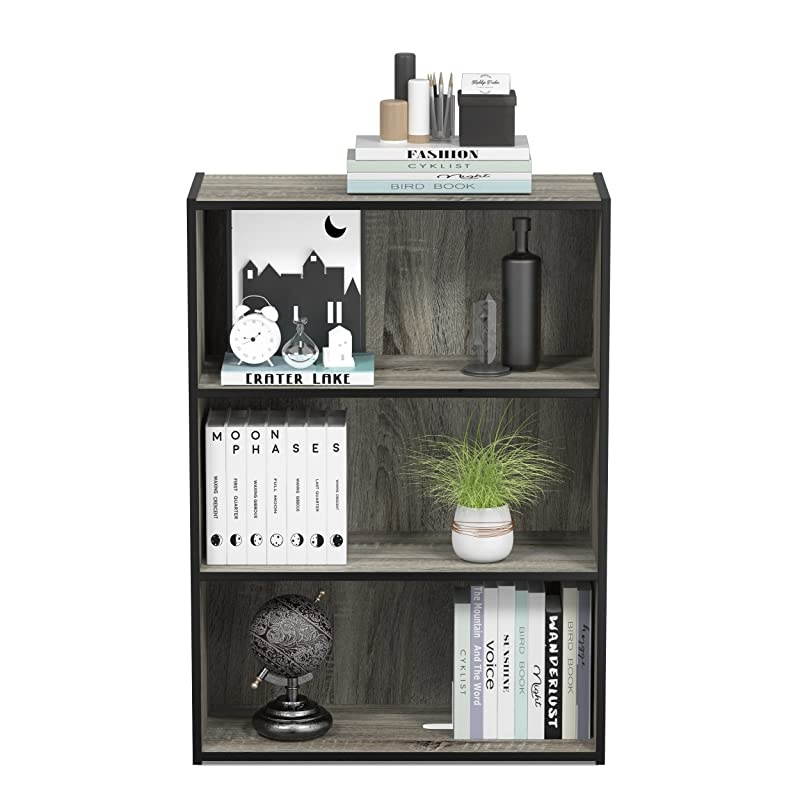 Pasir 3Tier Open Shelf Bookcase French Oak Grey
