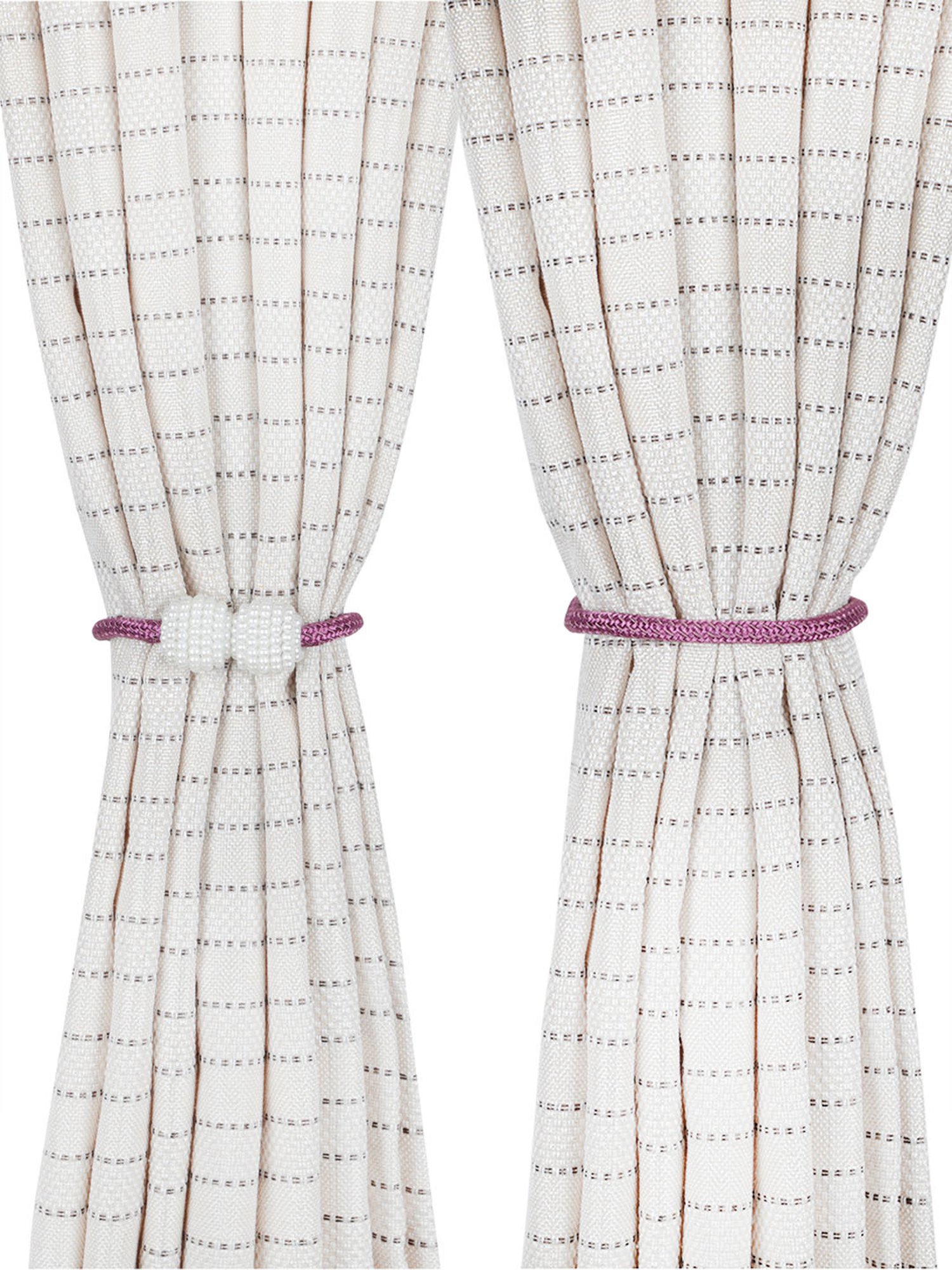 Romee Purple Polyester Solid Curtain Tie and Hold Backs