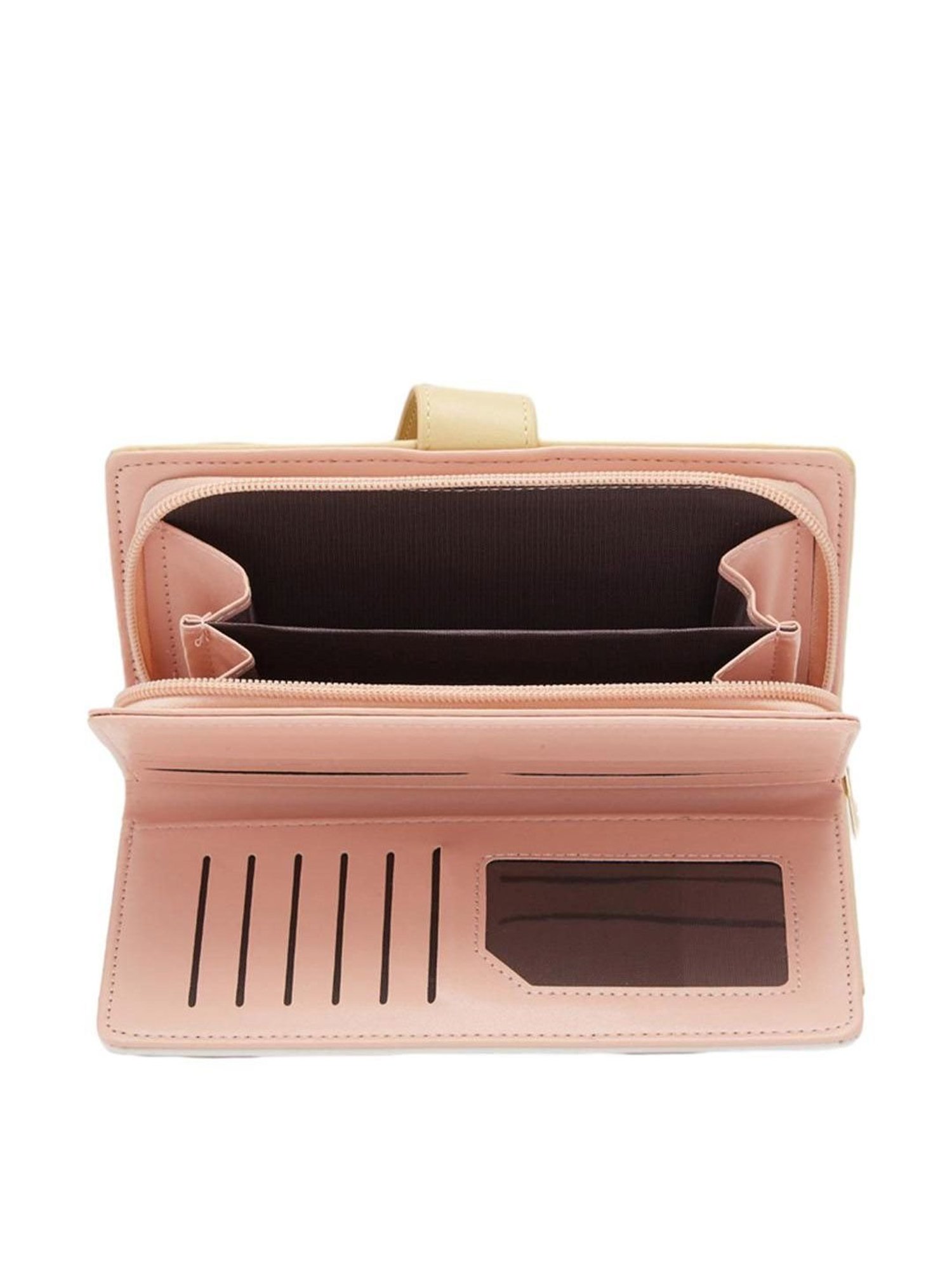 Globus Mustard Color Block Zip Around Wallet for Women