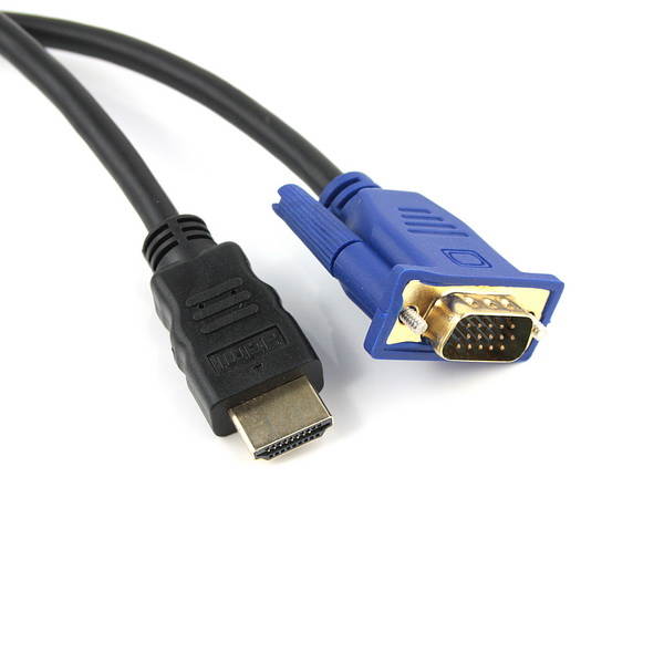 1.8M Gold HDMI Male to VGA HD-15pin Male Cable 6 feet