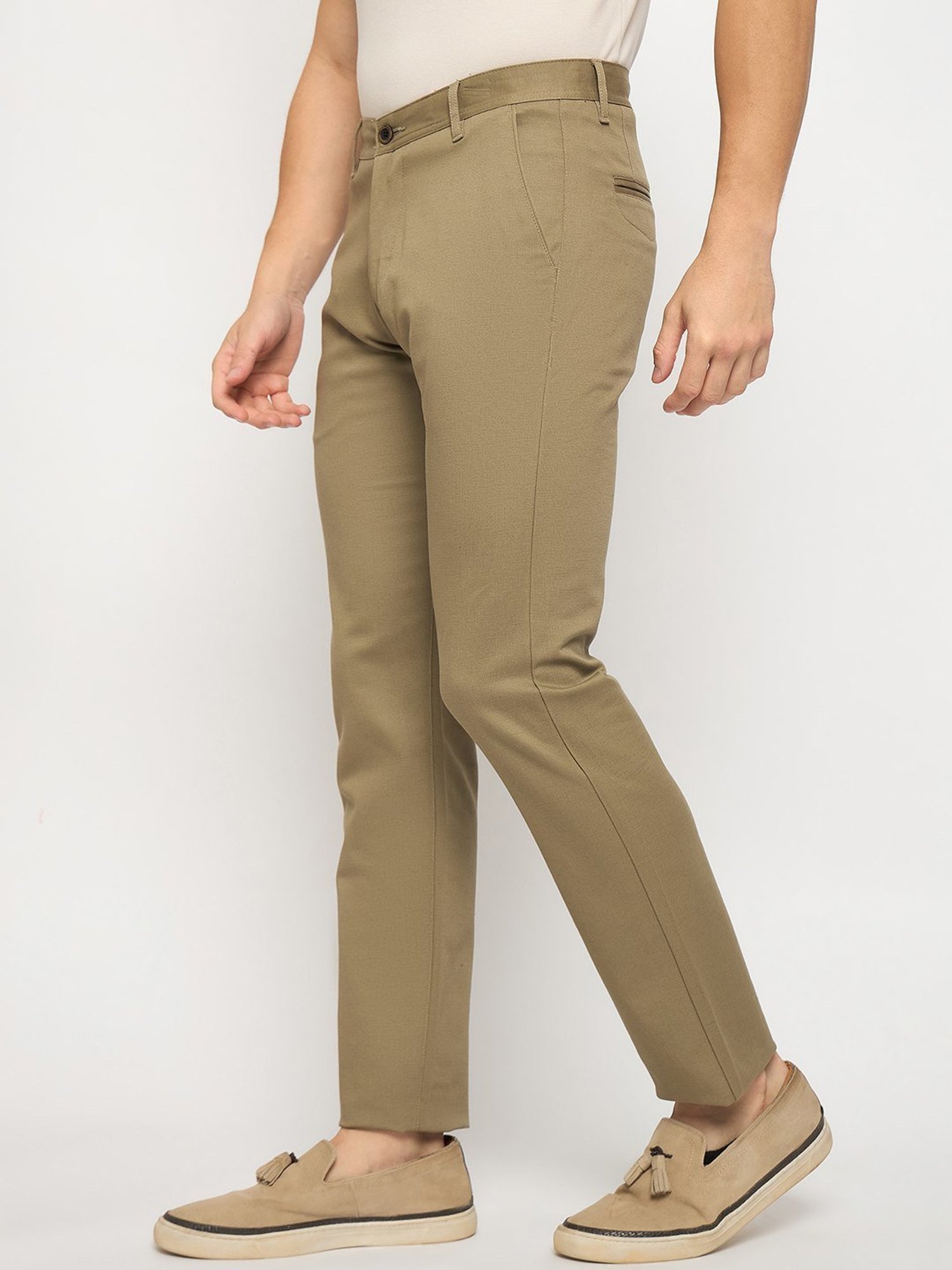 Duke Khaki Cotton Slim Fit Chinos