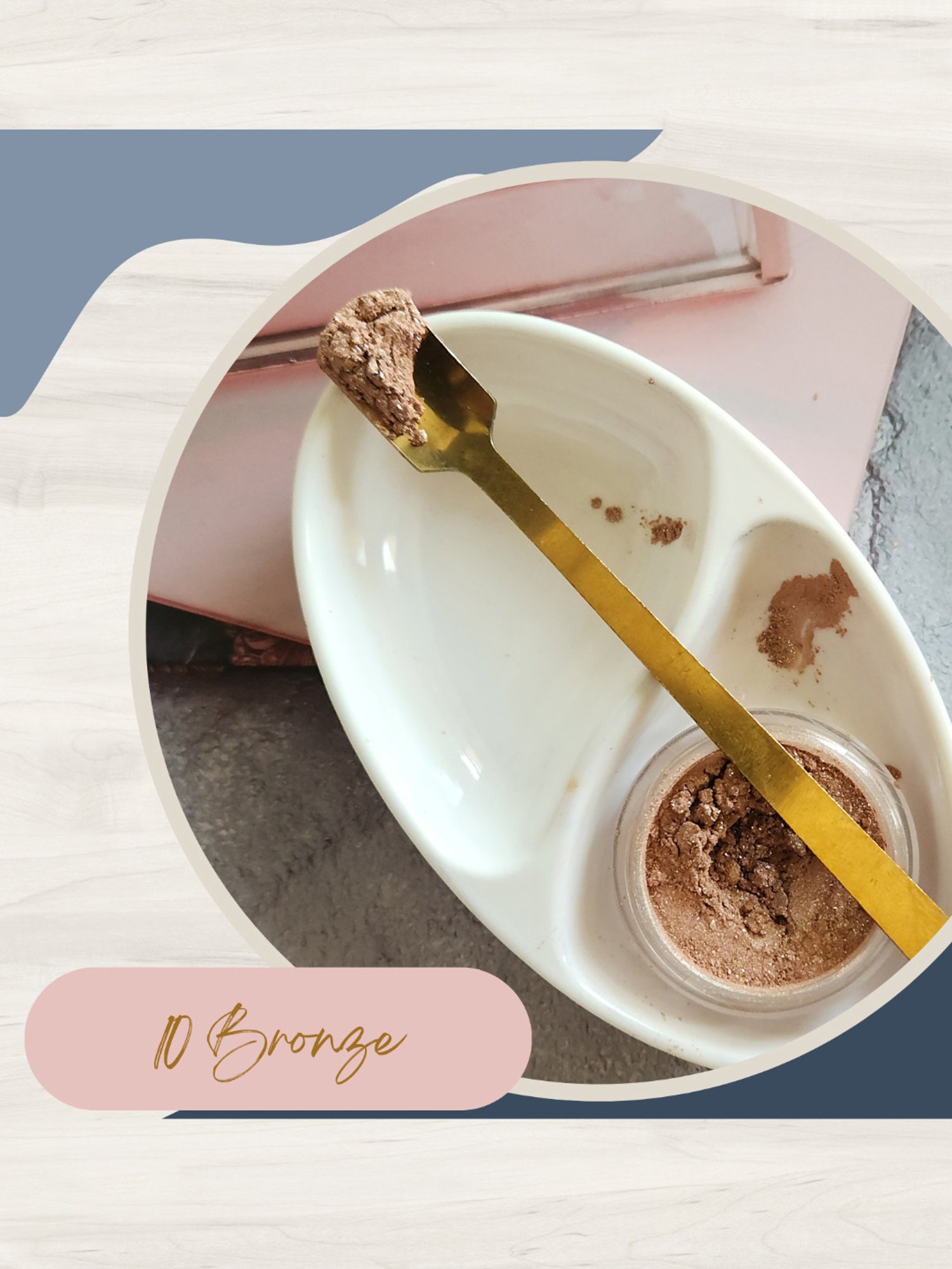 KINDED Makeup Pigments Loose Shimmer Powder Eyeshadow 10 Bronze & 11 Carrot Red Combo