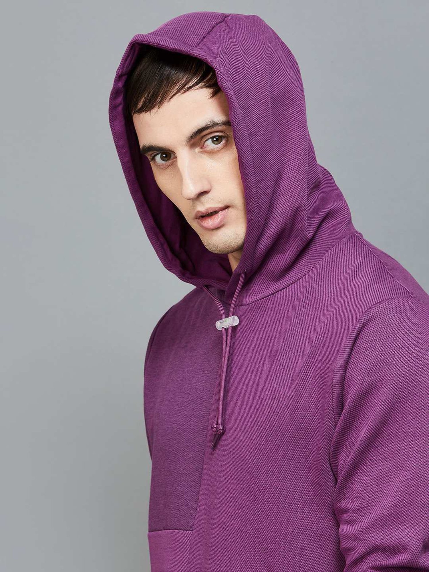 BOSSINI Violet Cotton Regular Fit Hooded Sweatshirt