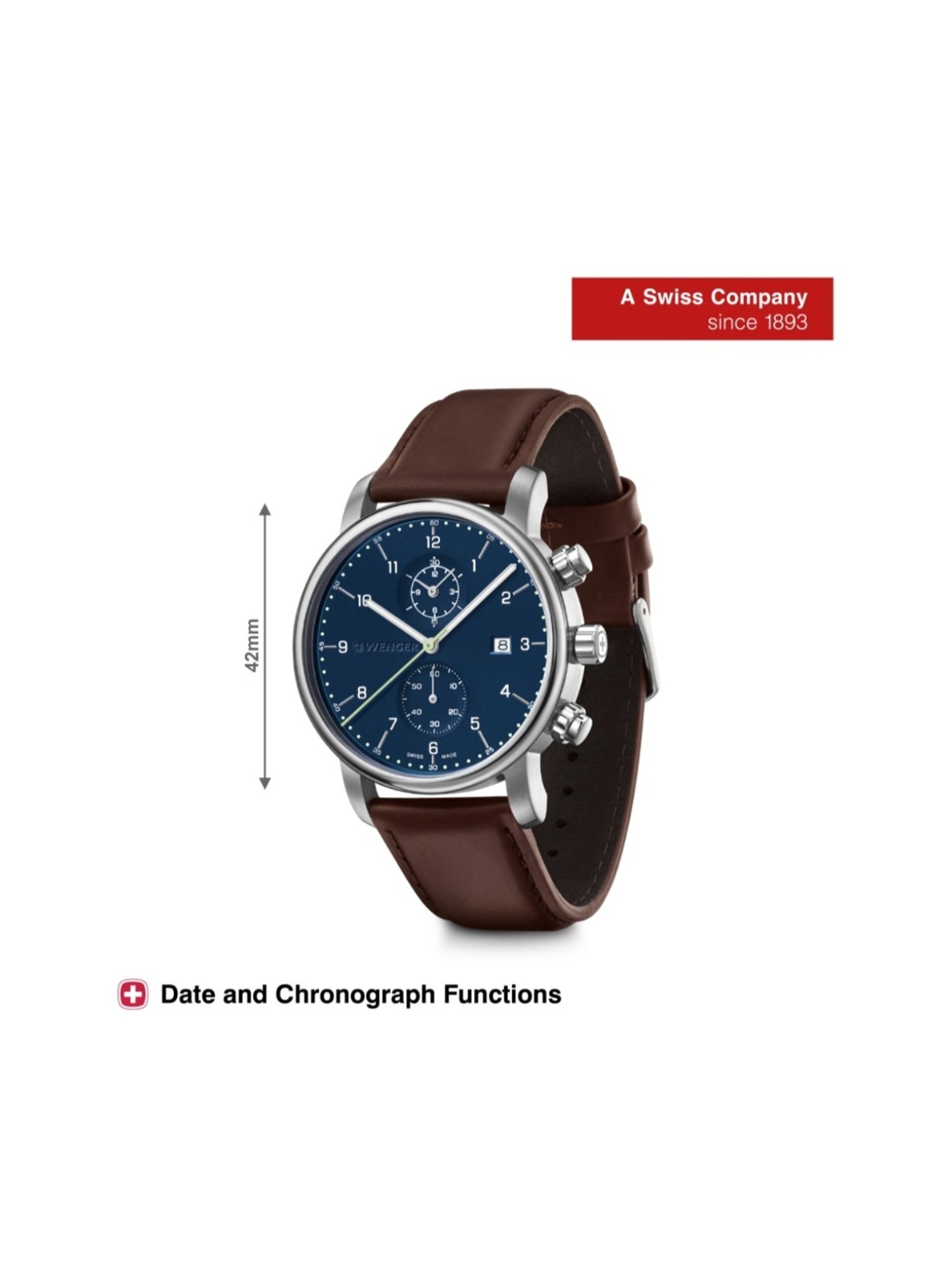 Wenger Swiss Made 01.1743.125 Urban Classic Chrono Analog Watch for Men