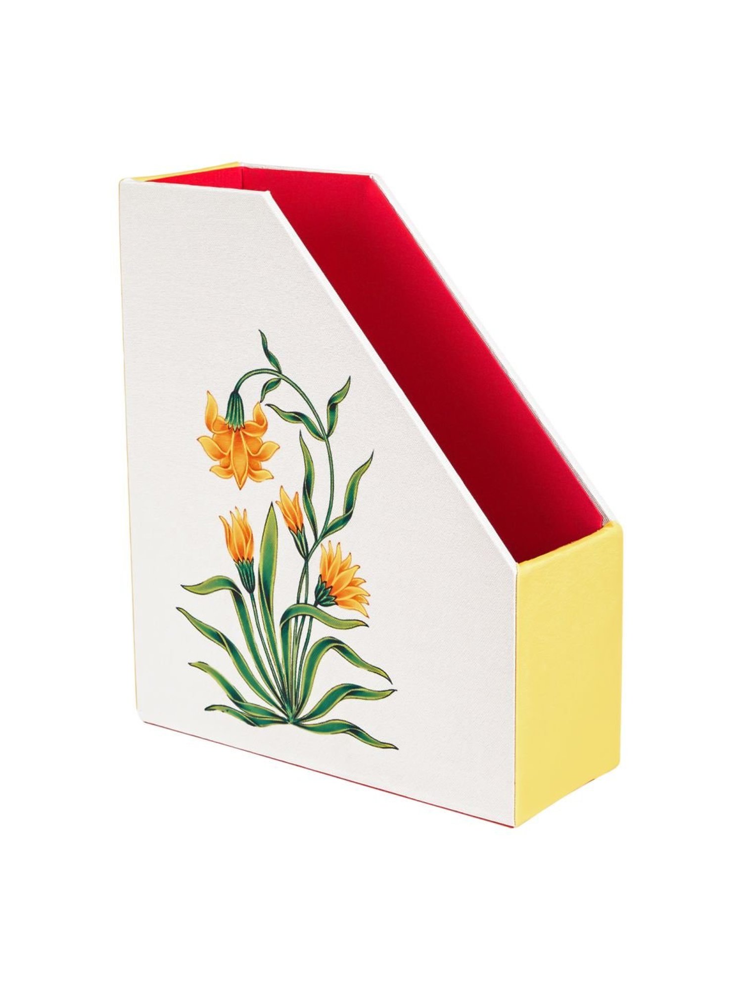 SEJ by Nisha Gupta White & Yellow Magazine Rack - Set of 1