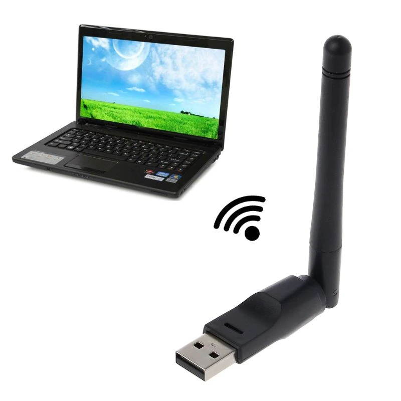 Ralink 5370 Mini USB Wifi Adapter 2Dbi Antenna LAN Adapter Network Card 802.11b/n/g Recevier Antenna For Laptop Desktop C26
