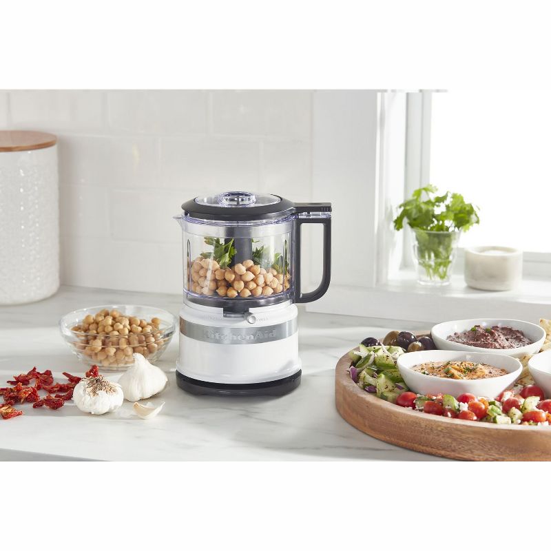 KitchenAid 2 Speed Pulsing Meal Prep Compact Mini Food Processor Chopper with 3.5 Cup Working Bowl, White (Certified Refurbished)