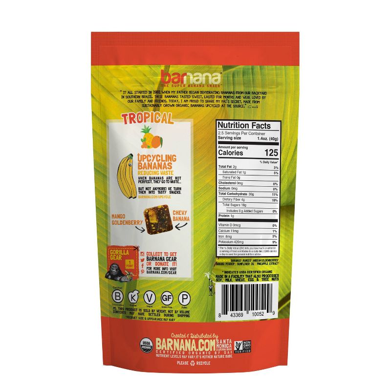 Barnana Organic Tropical Chewy Banana Bites - 3.5oz