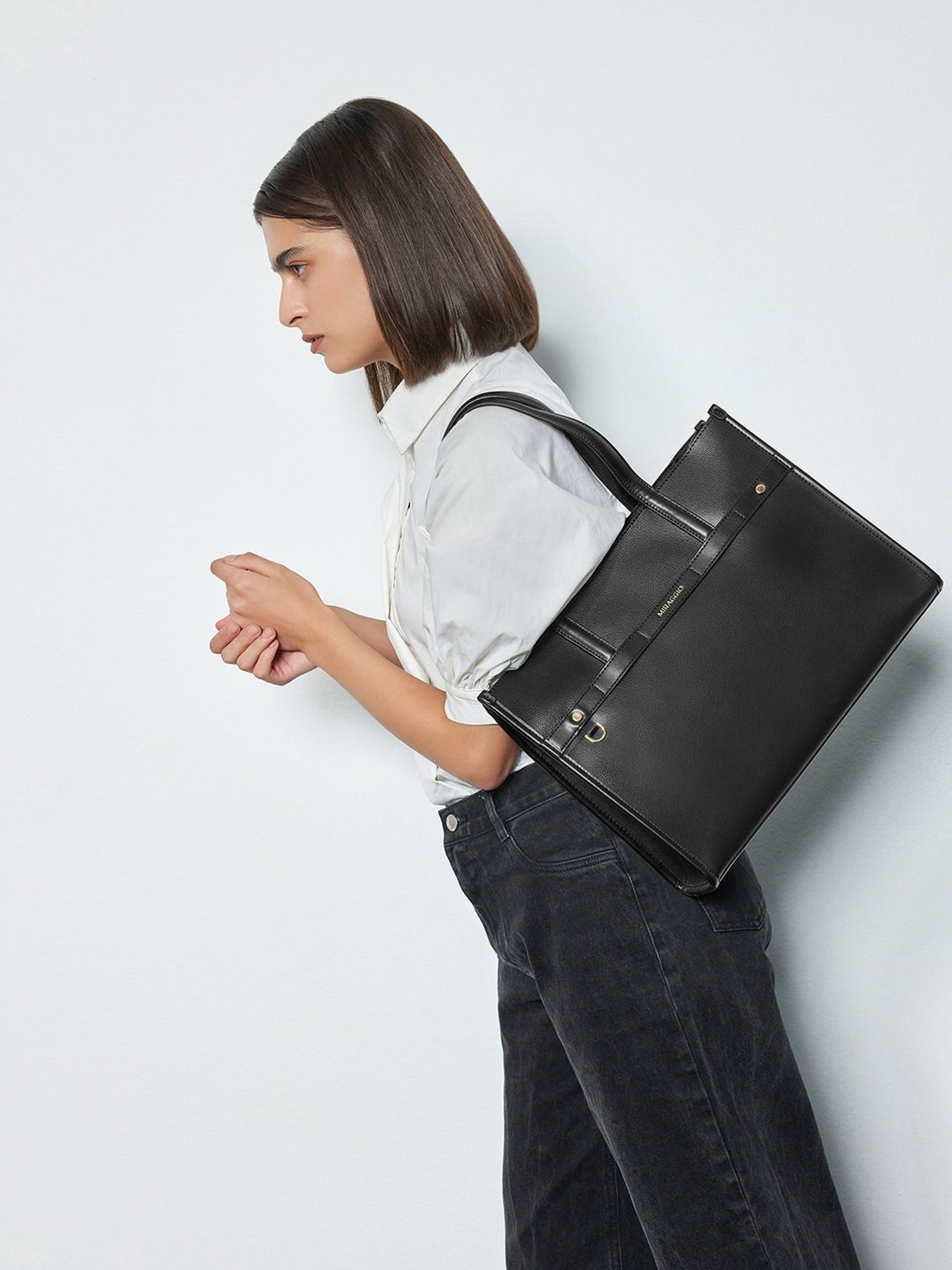 Miraggio Marcy Black Large Tote Bag