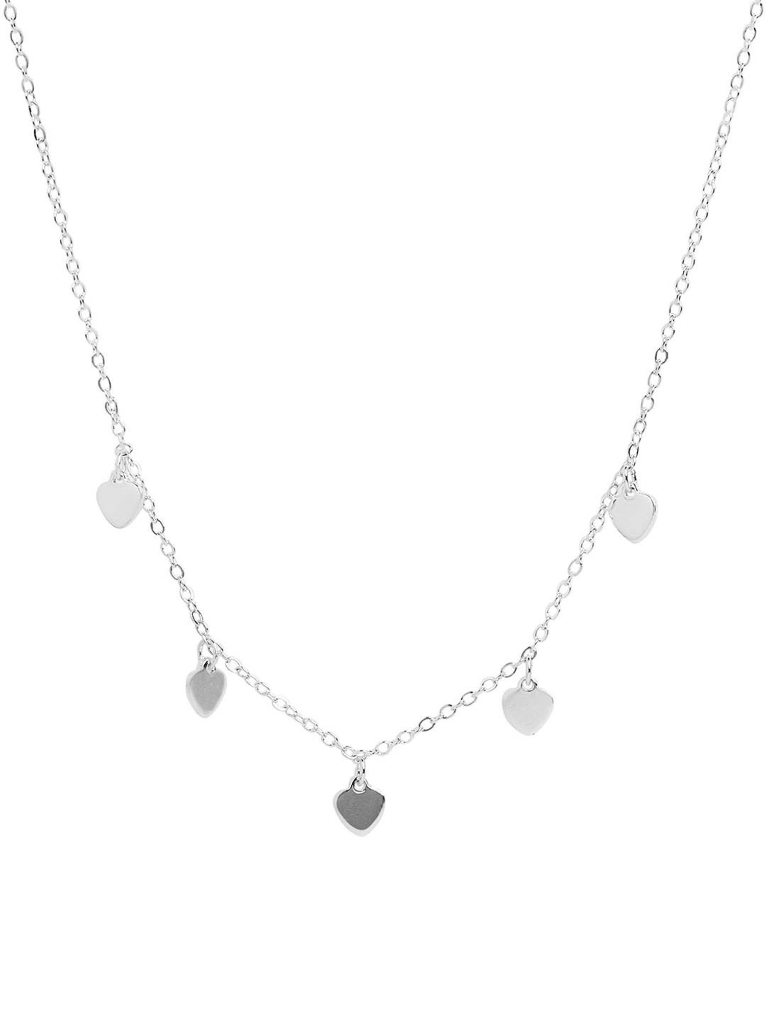 Accessorize London Silver Heart Station Necklace for Women