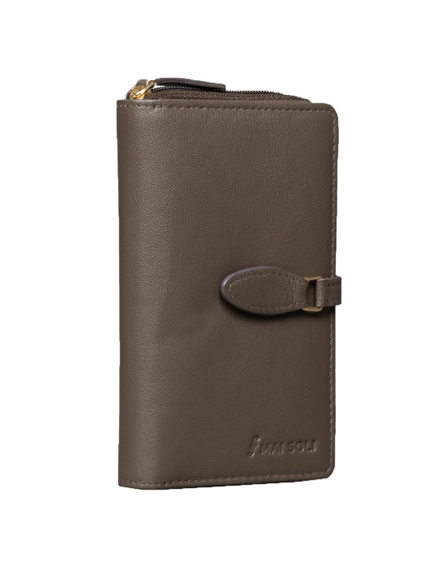Louis Philippe Brown Casual Leather Money Clip Wallet for Men