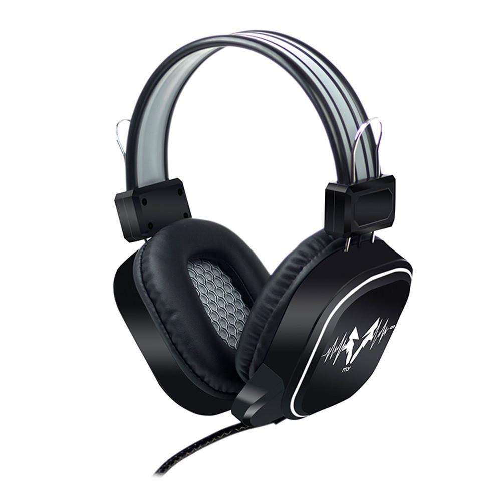 USB Wired Gaming Headphone LED RGB Lighting Over-Ear Gamer Headset with Microphone for PC Laptop Xbox One PS4 Not glowing black gray