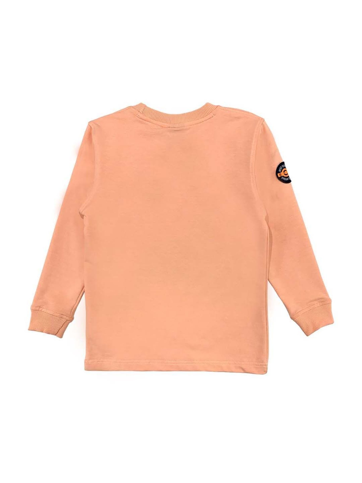 Cavio Kids Peach Printed Full Sleeves T-Shirt