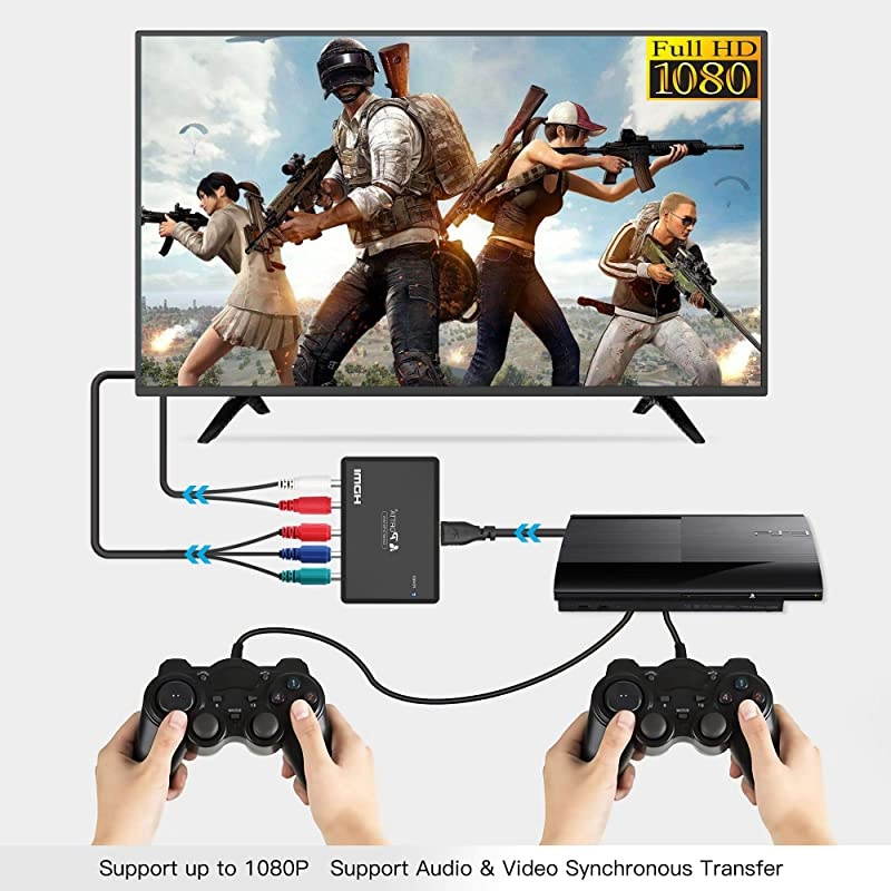 HDMI Converter HDMI to YPbPr RGB Component Plus RL Audio Converter V13 Support 1080P60Hz 2 Channel LPCM HDMI Audio Extractor for HDTV PS3 PS4 HDVD Player Wii Xbox etc