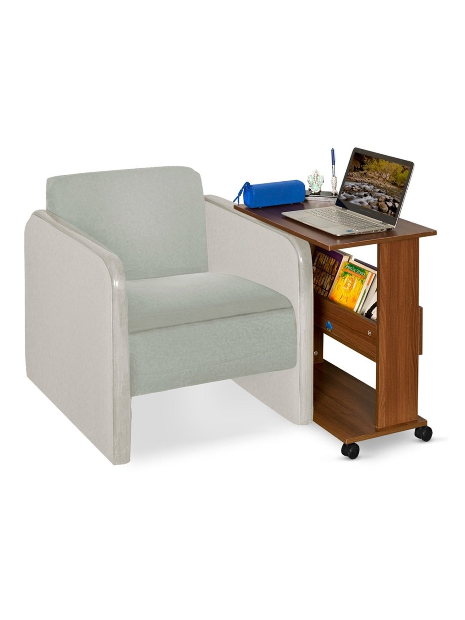 Delite Kom Amigo Acacia Dark Beige Engineered Wood Free Standing Study Table
