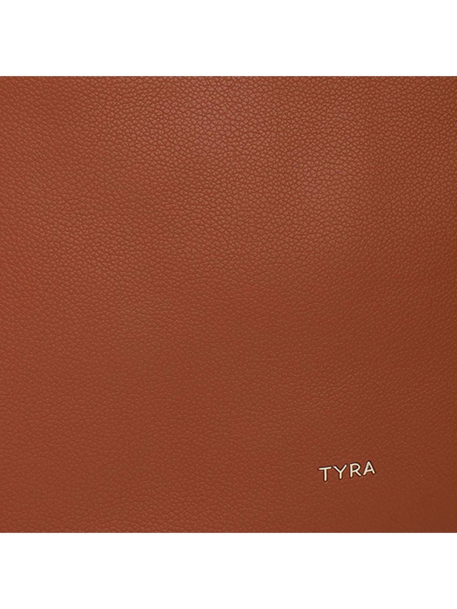 Tyra Daisy Tan Solid Faux Leather Tote Handbag
