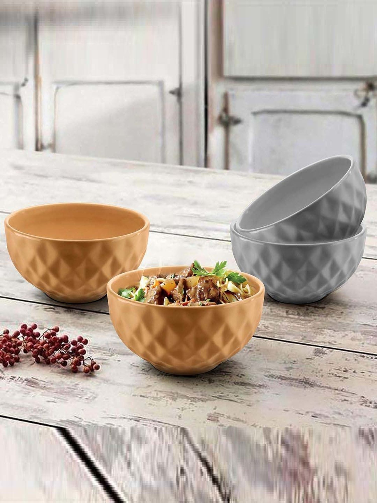 BlackCarrot Black & White Ceramic Dip Bowls Set of 2