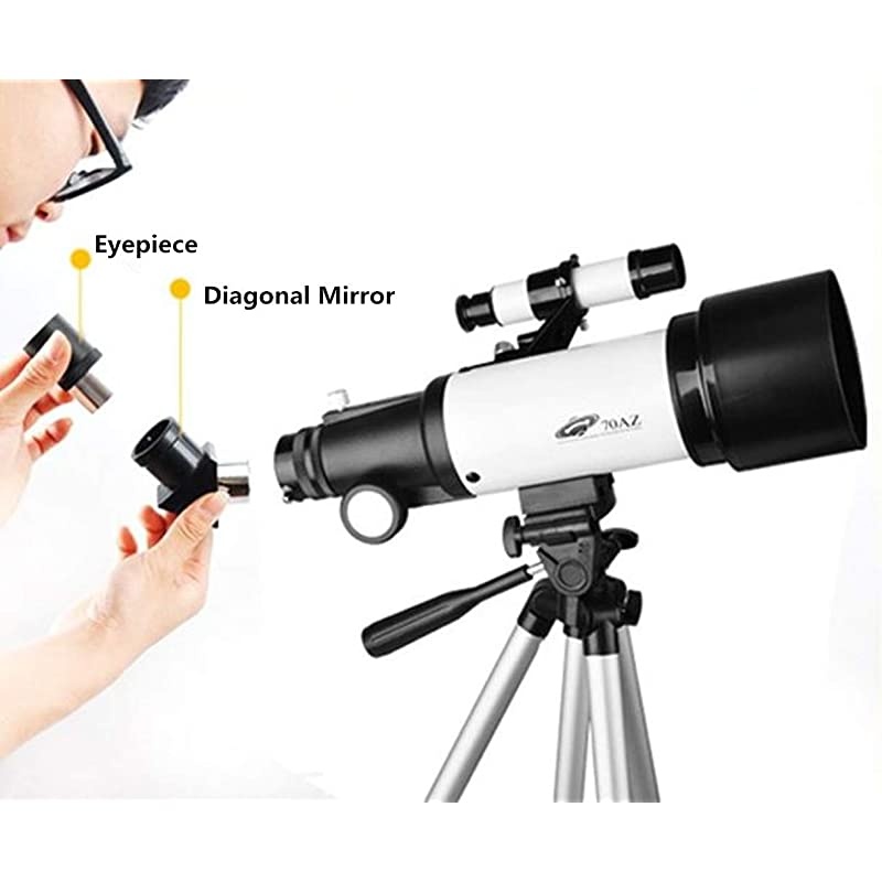 for Kids 70mm Apeture Travel Scope 400mm AZ Mount Good Partner to View Moon and Planet Good Travel with Backpack for Kids and Beginners