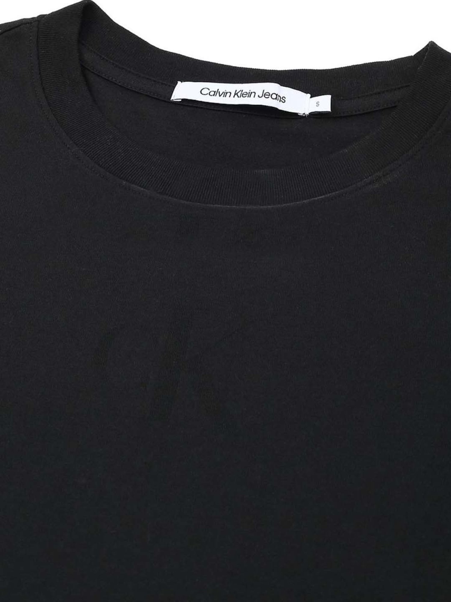 CALVIN KLEIN Black Cotton Logo Print T-Shirt