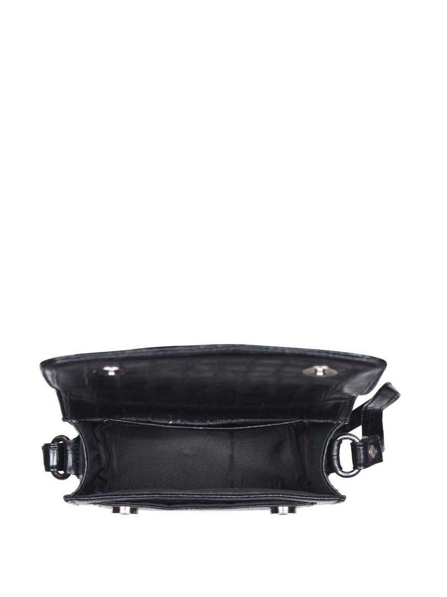 Toteteca Black Textured Medium Satchel Handbag