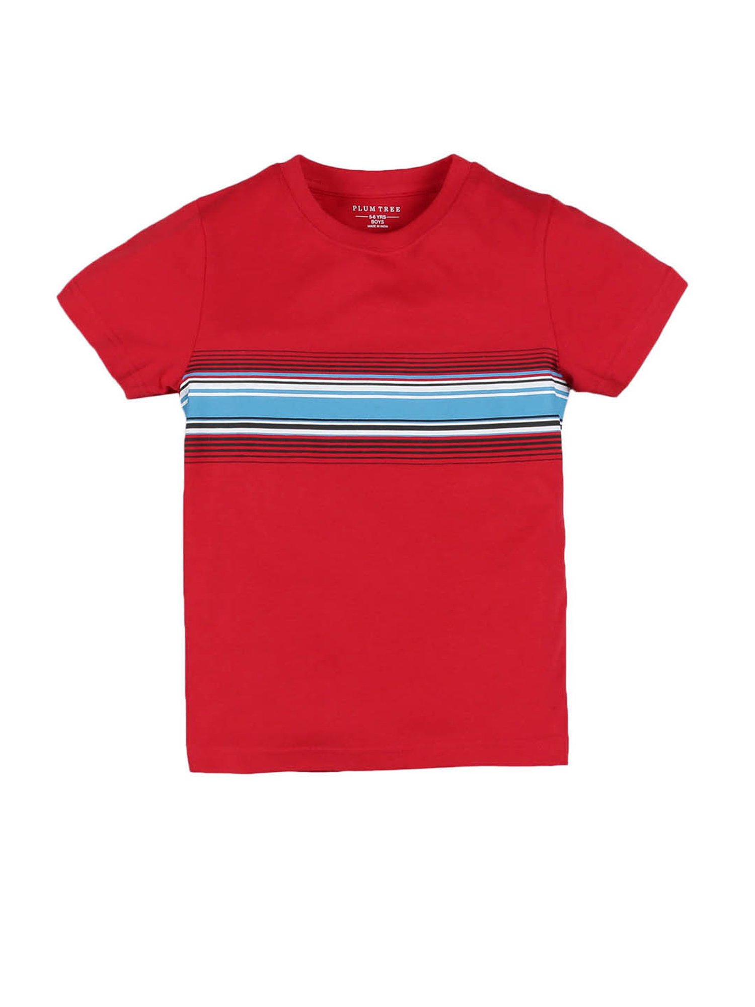 Plum Tree Boys Red & White Printed T-Shirt (Pack Of 2)