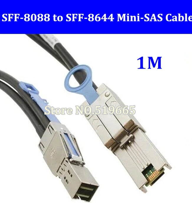 SFF-8088 sf-8088 to SFF-8644 sff-6844 Mini-SAS HD 4X LANE SERVER 12/GBIT 1M External Cable