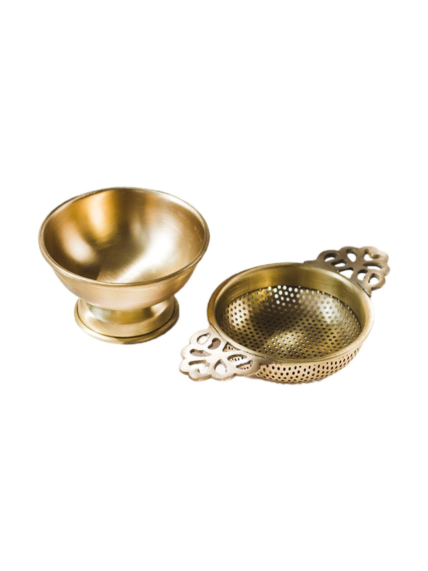 Fabindia Farid Brass Tea Strainer  Set of 2