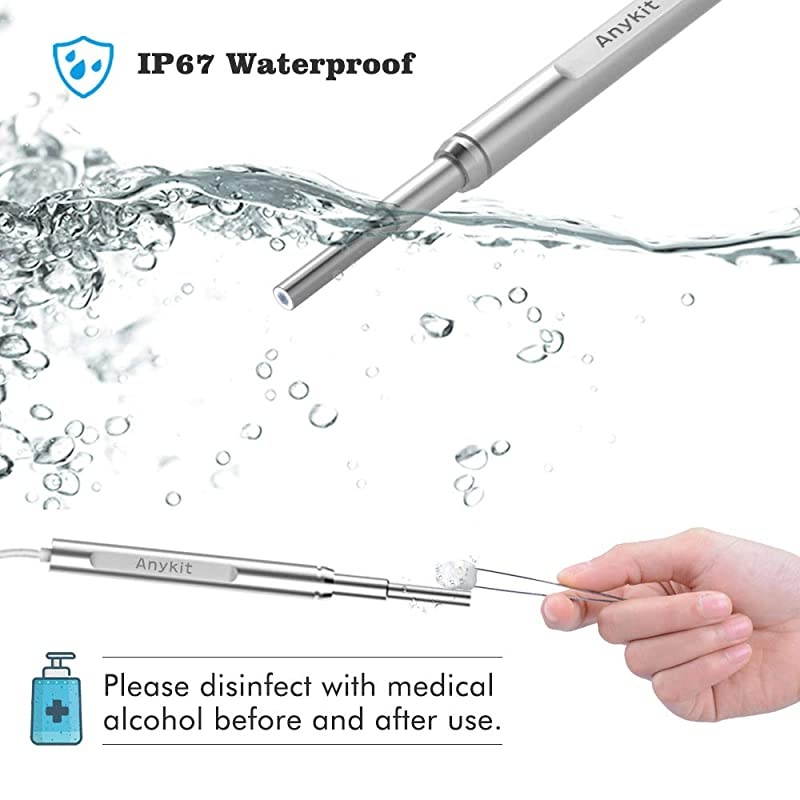 Otoscope iPhone  Upgraded 43mm 720P HD Ear Scope Camera Digital Otoscope with 6 LED Lights Earwax Removal Tool and Specula for iPhone and Android Smartphone