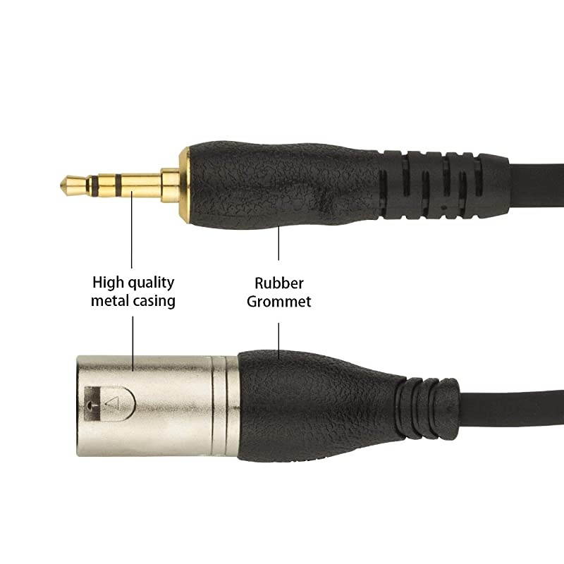 Gold-Plated 10FT(1/8-inch)3.5mm TRS to Y-Type XLR Male Splitter Jumper,1/8" TRS to 2 XLR Male Y-Separator interconnect (2 Packs)&hellip;