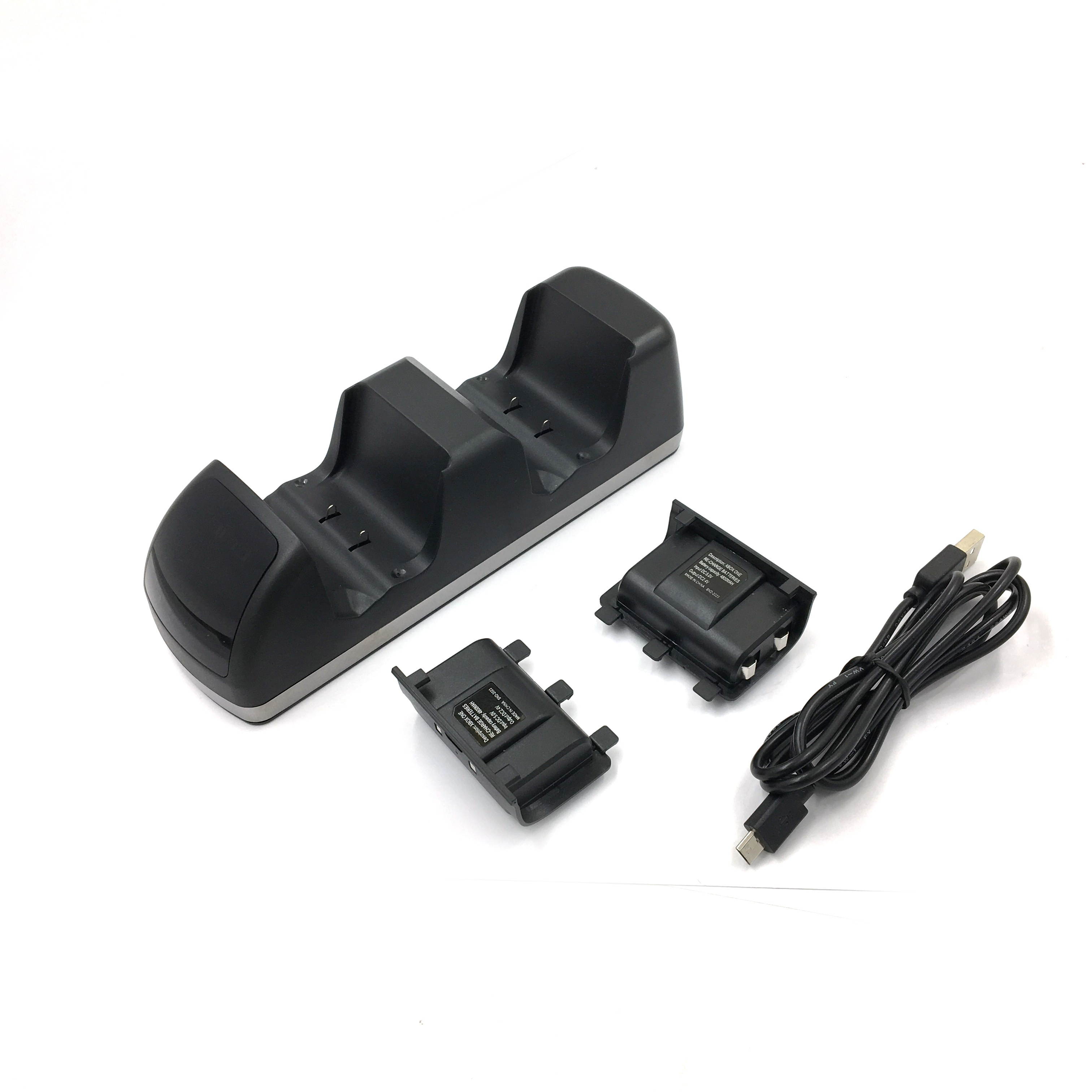 REYTID Dual Controller Charging Dock Compatible with Xbox One X Slim - Includes 2 Rechargeable Batteries - Cradle Port Battery