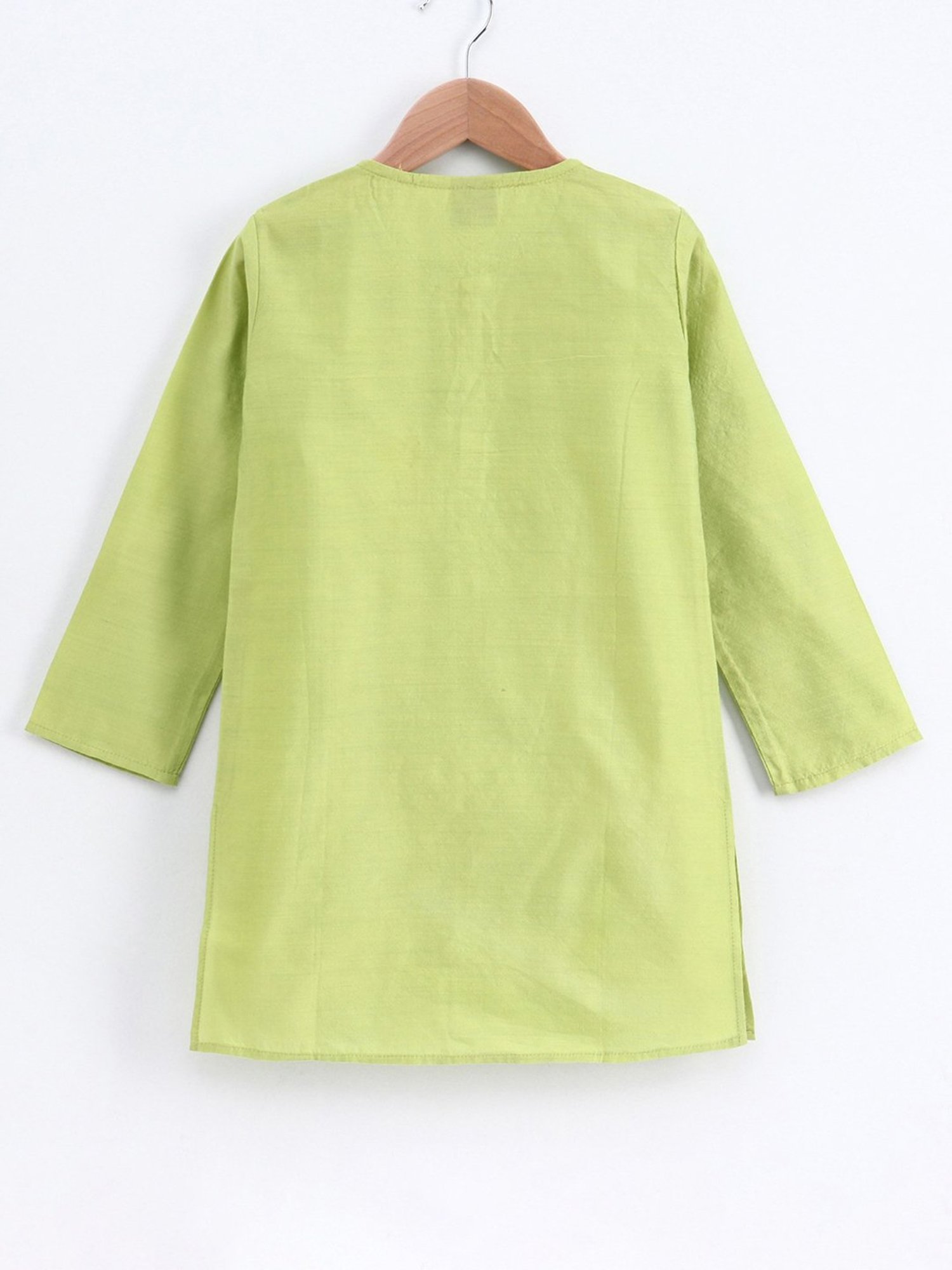 TWISHA Kids Lime Green & Red Printed Full Sleeves Kurta , Pyjamas with Jacket